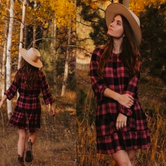 ANTHROPOLOGIE Cloth & Stone Daia Plaid Mini Dress S - Picture 3 of 11